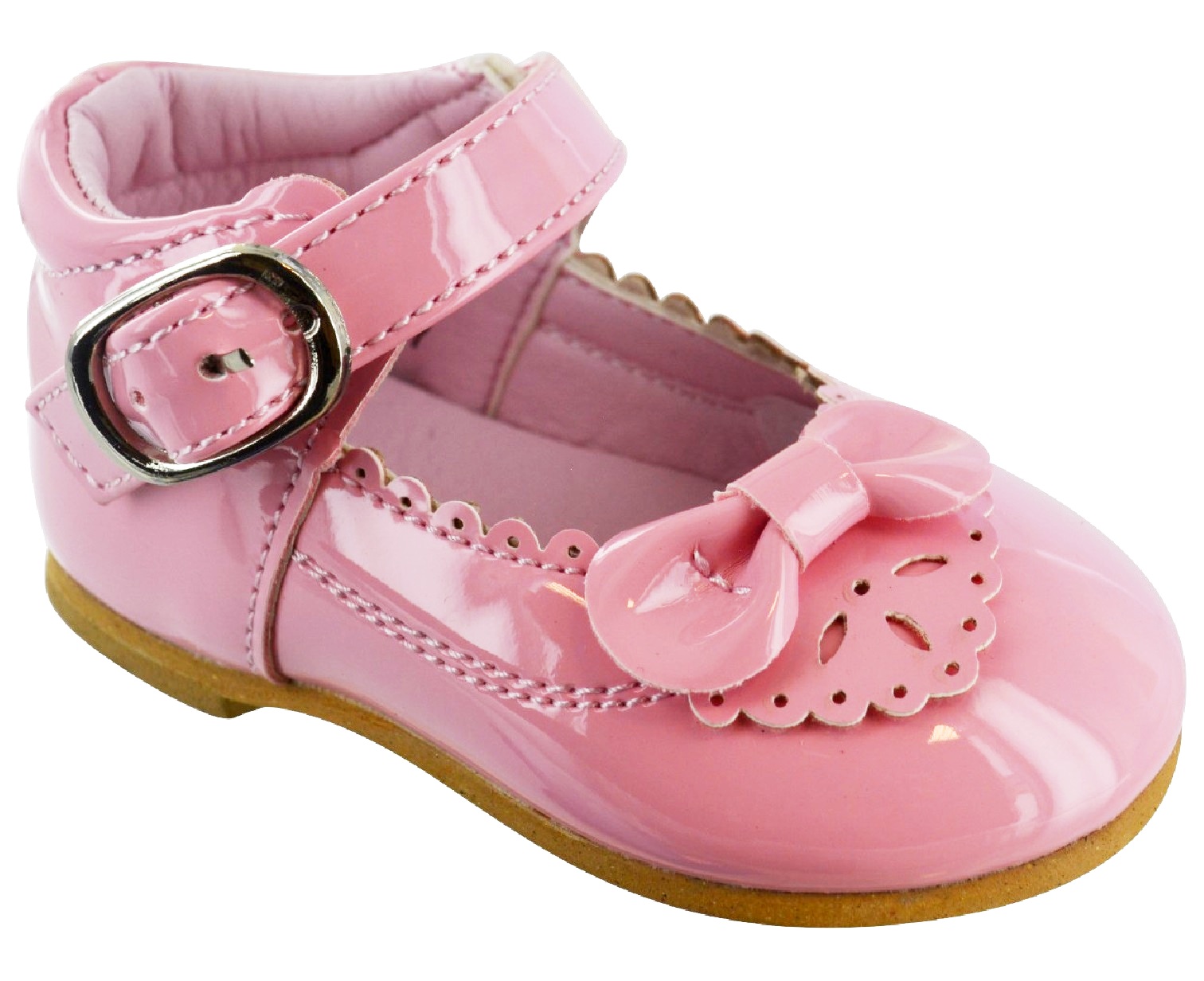 KIDS BABY INFANTS GIRLS TOODLER SPANISH PATENT BOW BUCKLE WEDDING PARTY